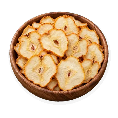 Dried pear — golden rim – illustrative image